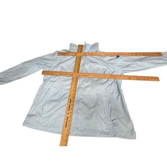 "COLUMBIA" Baby Blue Windbreaker Womens Jacket SZ 2X Zip Up 1 TINY FAINT SPOT - Picture 11 of 15